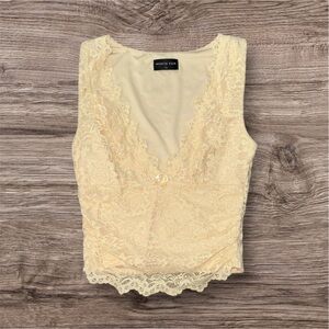 White Fox Boutique Yellow Lace Top